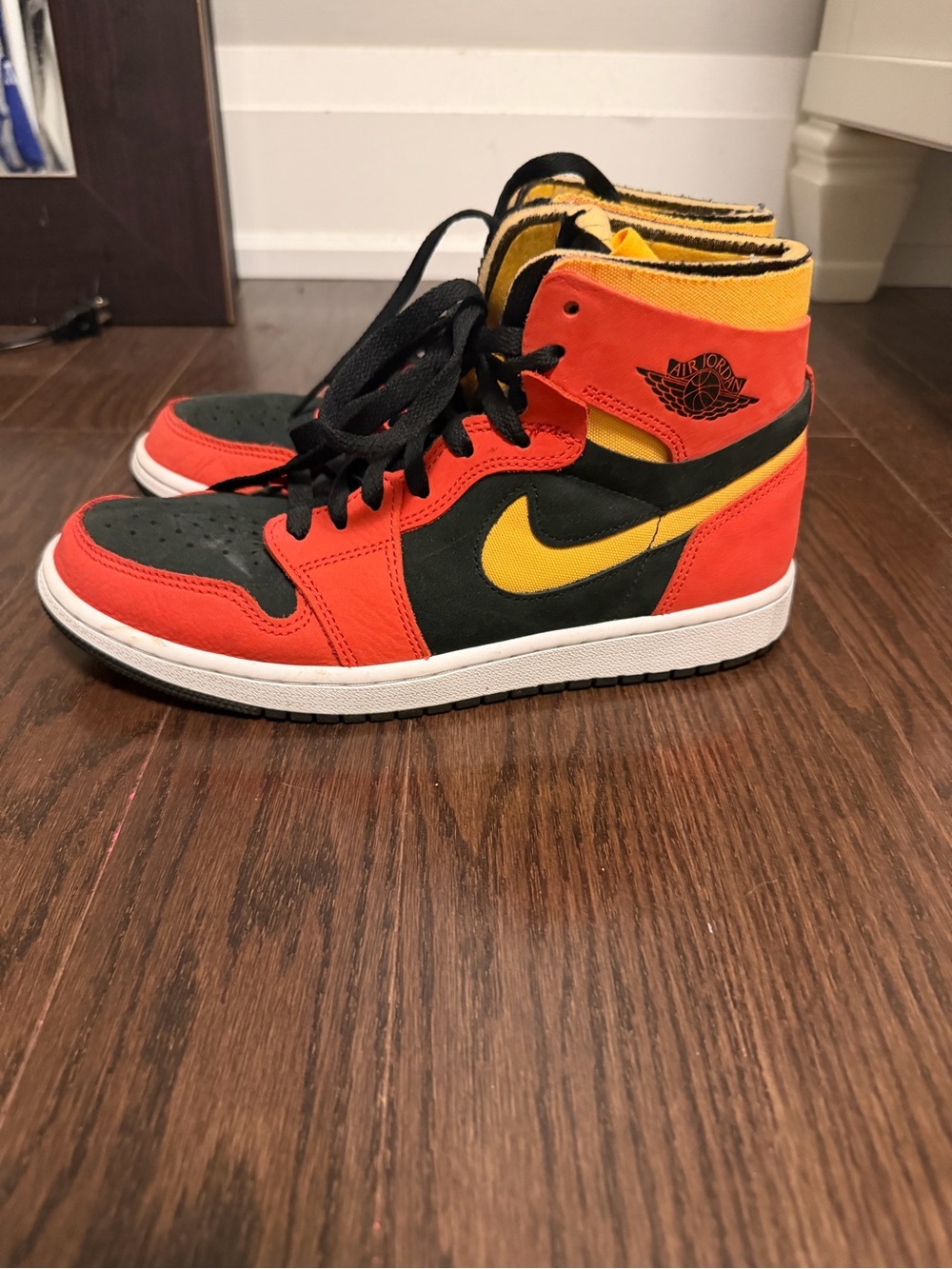 Jordan' High-Top Sneakers in Red, Yellow, Black